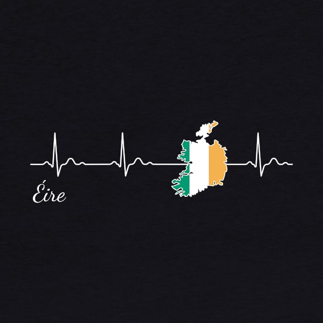 Ireland Eire heartbeat flag by JeZeDe